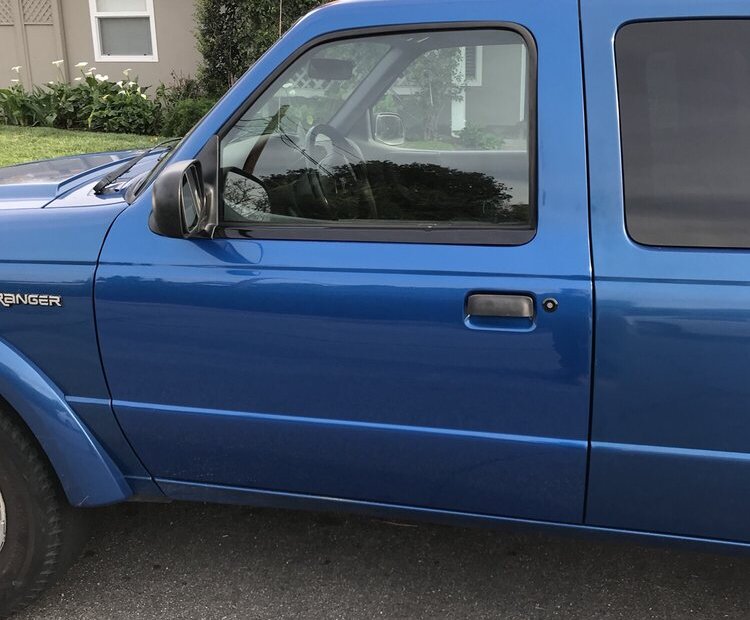 The same pickup door, straight again